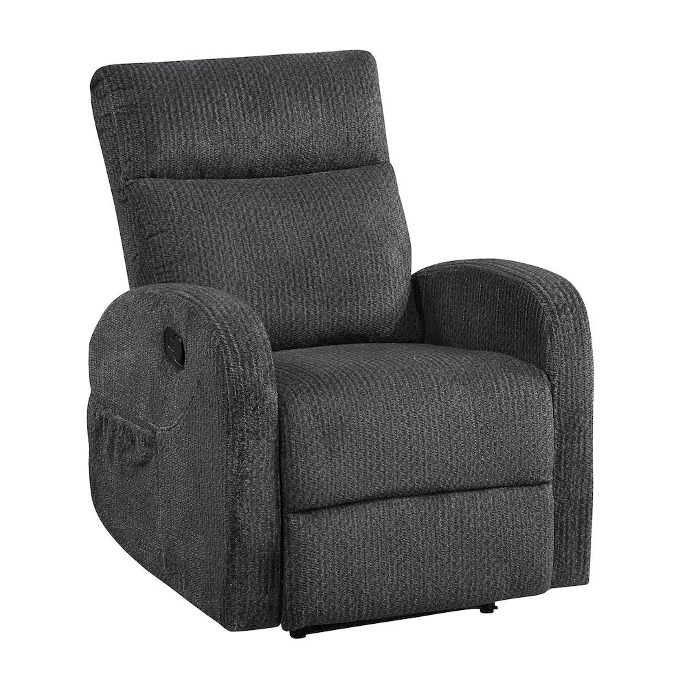 Allen Microfiber 3pc Set: Sofa, Love, Chair in Dark Gray