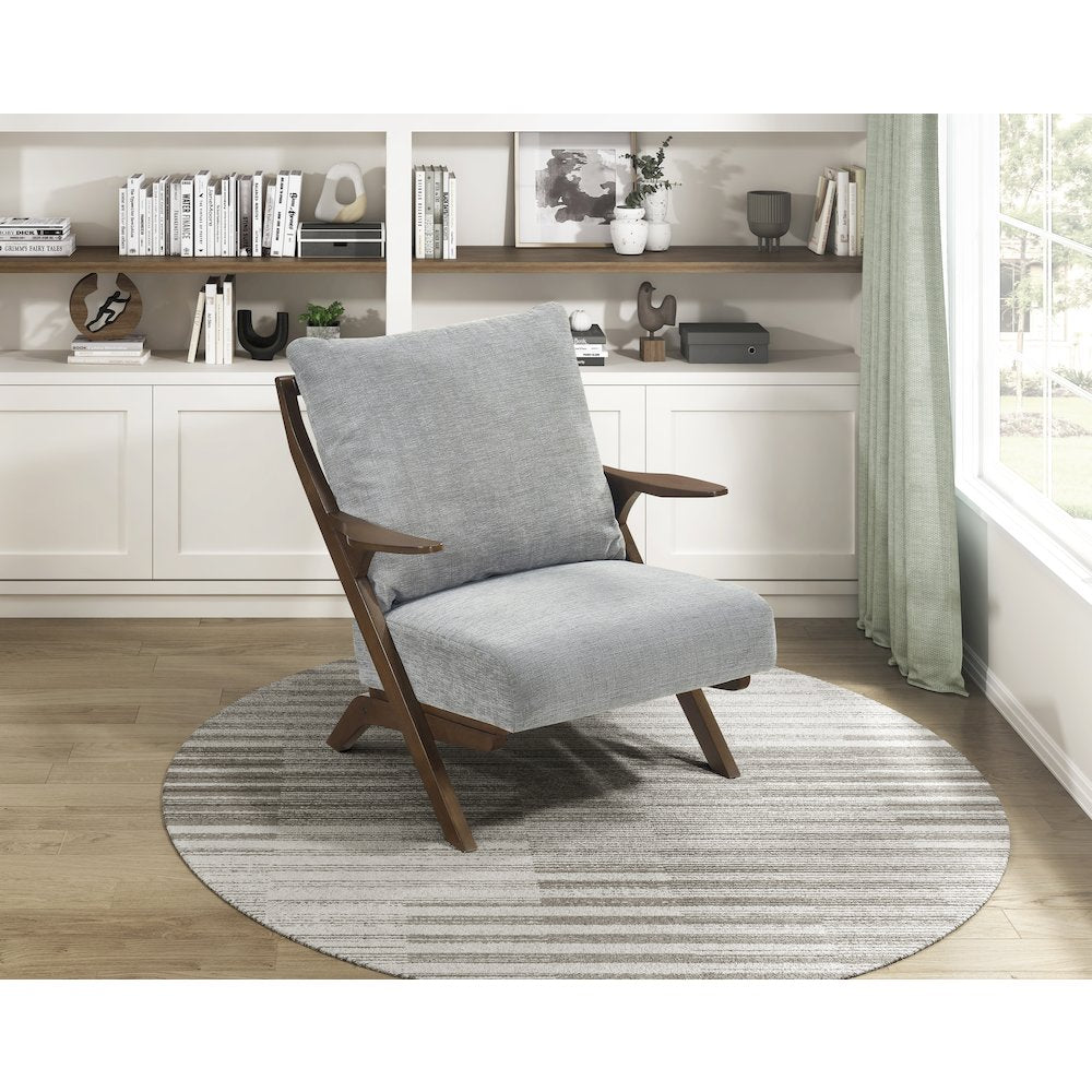 Lennox Chenille Accent Chair in Gray