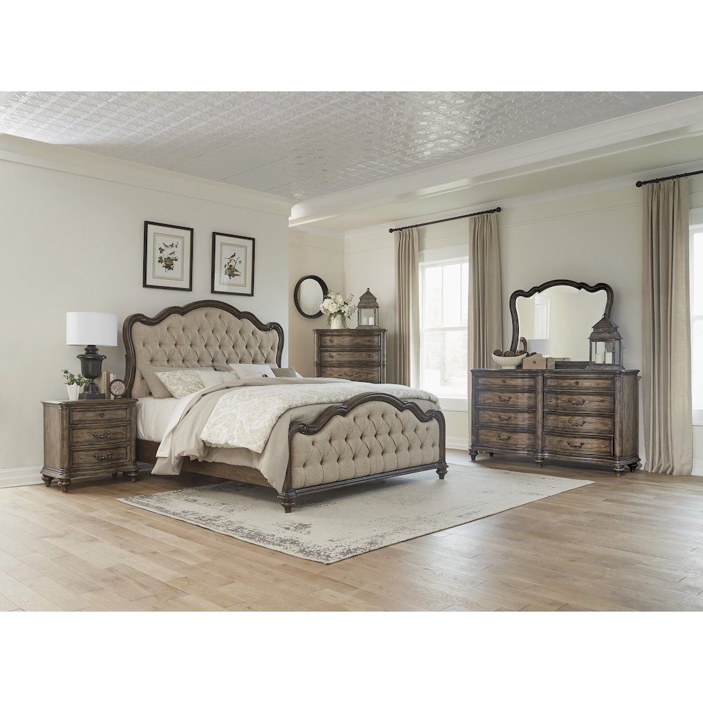 Heath Court Asian Hardwood Queen Bed in Brown Oak