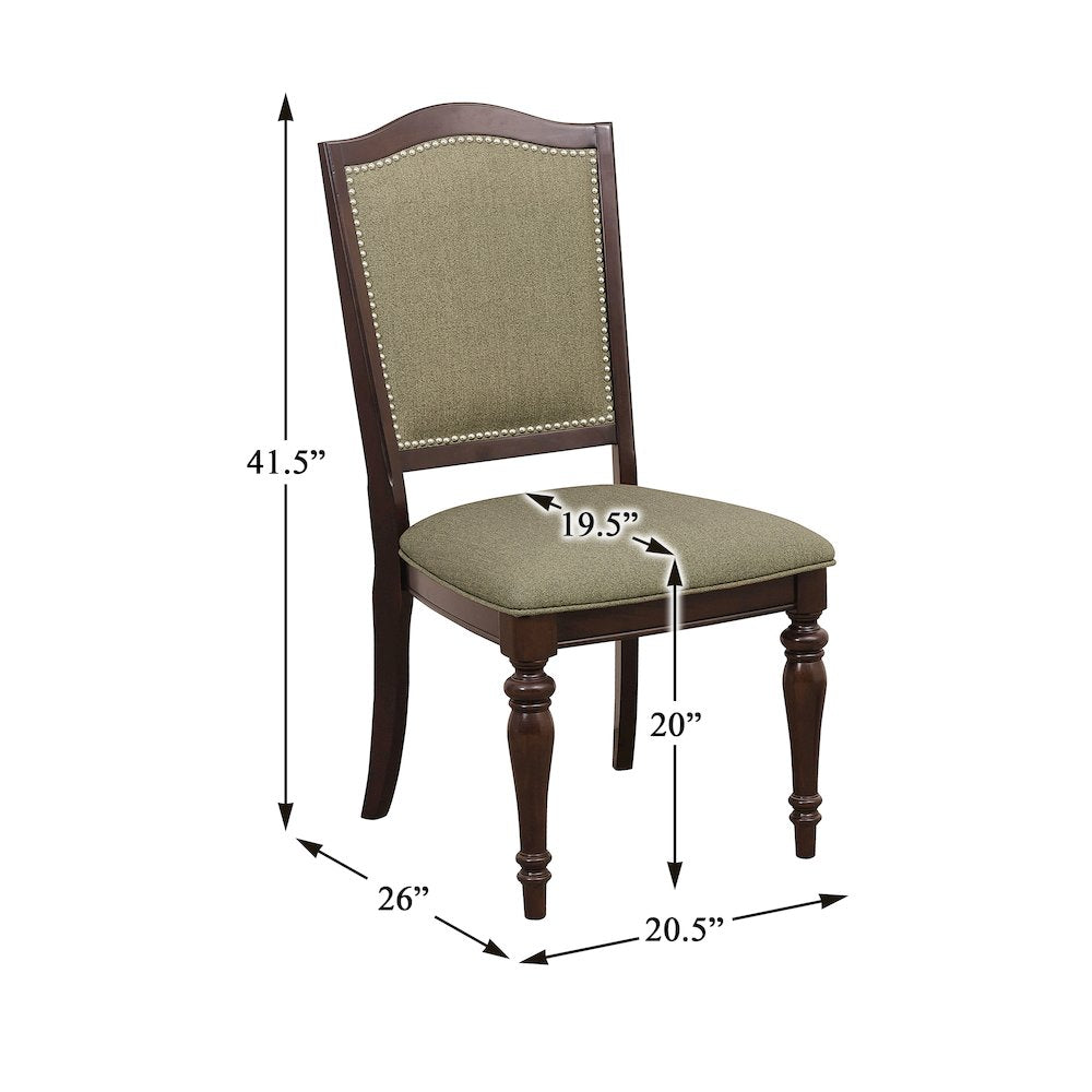 Marston Asian Hardwood Dining Side Chair, Set of 2 in Dark Cherry