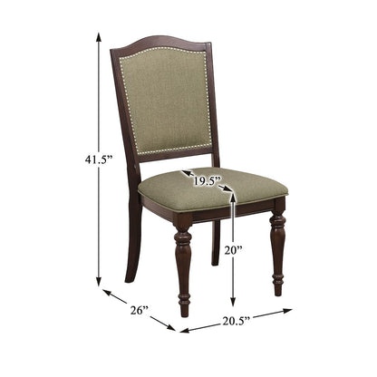 Marston Asian Hardwood Dining Side Chair, Set of 2 in Dark Cherry