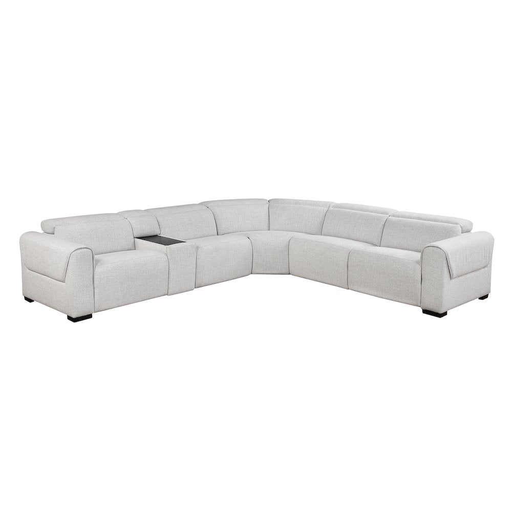 McPherson Chenille 6-Piece Modular Power Reclining Sectional in Cloud