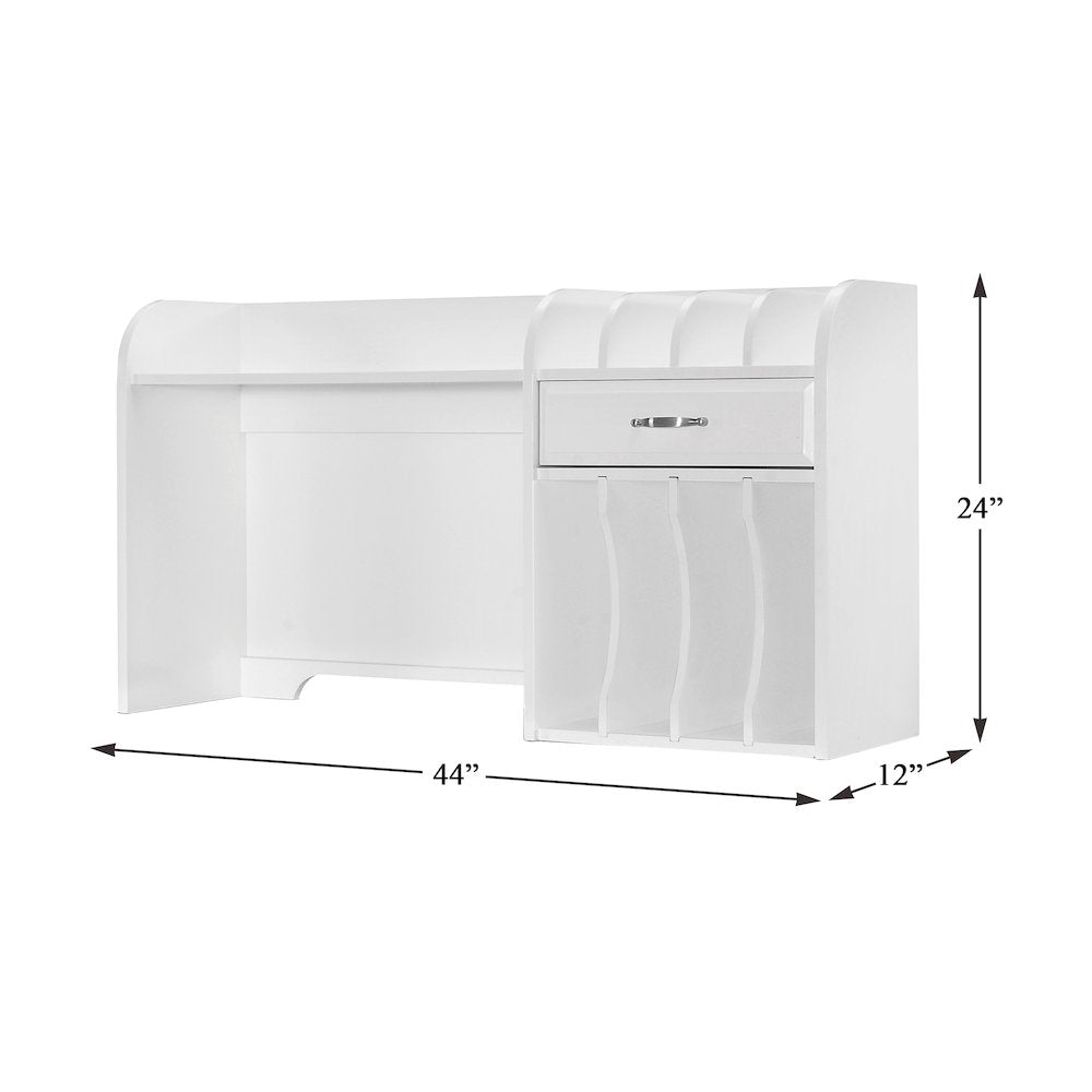 Blanche Asian Hardwood Hutch in White