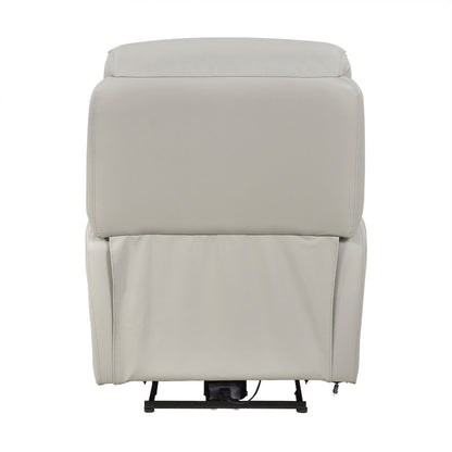 Leif Leather Power Reclining Chair in Light Gray
