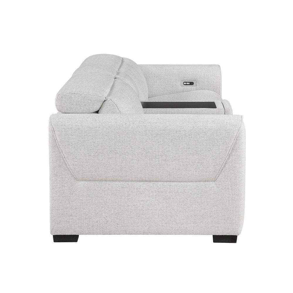 McPherson Chenille Power Double Reclining Love Seat in Cloud