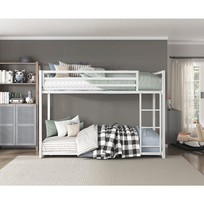 Jovie Metal Twin Over Twin Metal Bunk Bed in White