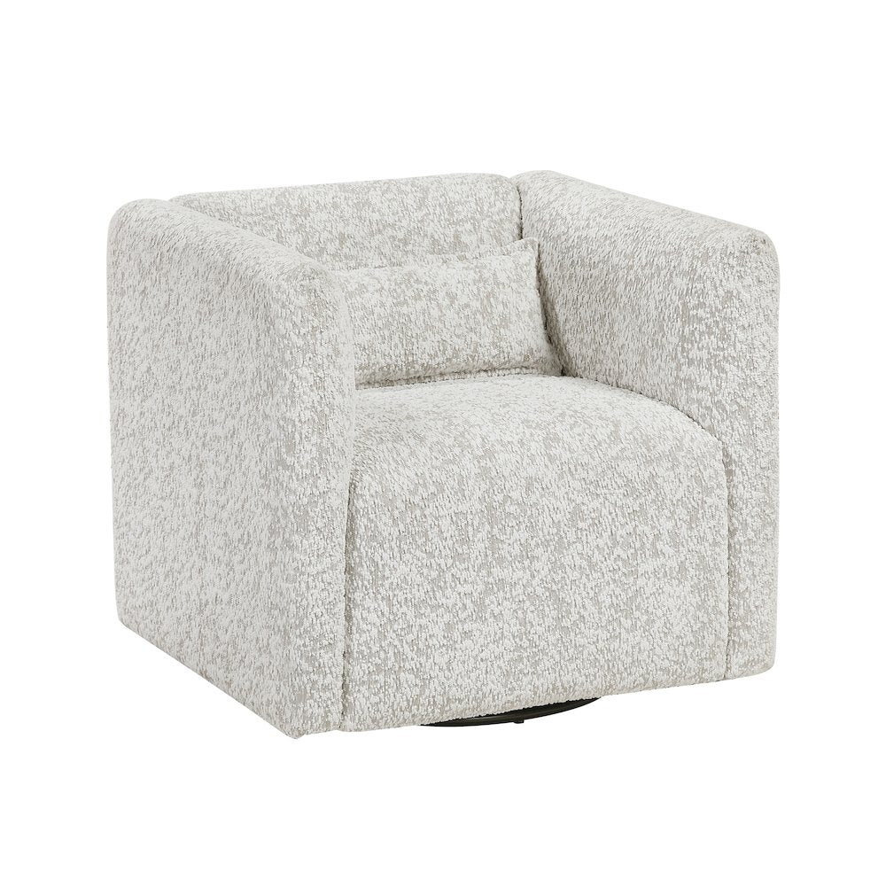 Vienna Jacquard Swivel Chair in Beige