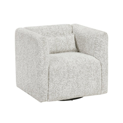 Vienna Jacquard Swivel Chair in Beige