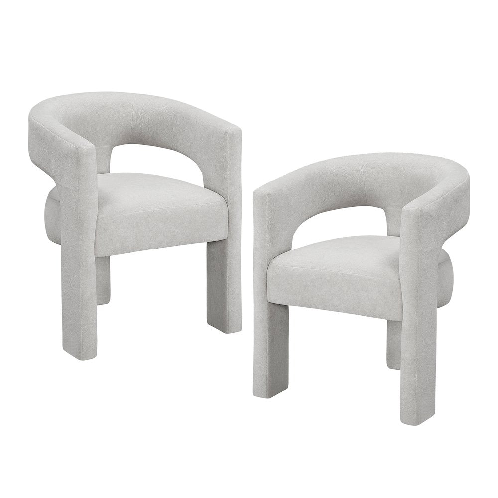 Marais Boucle Dining Chairs, Set of 2 in Light Gray