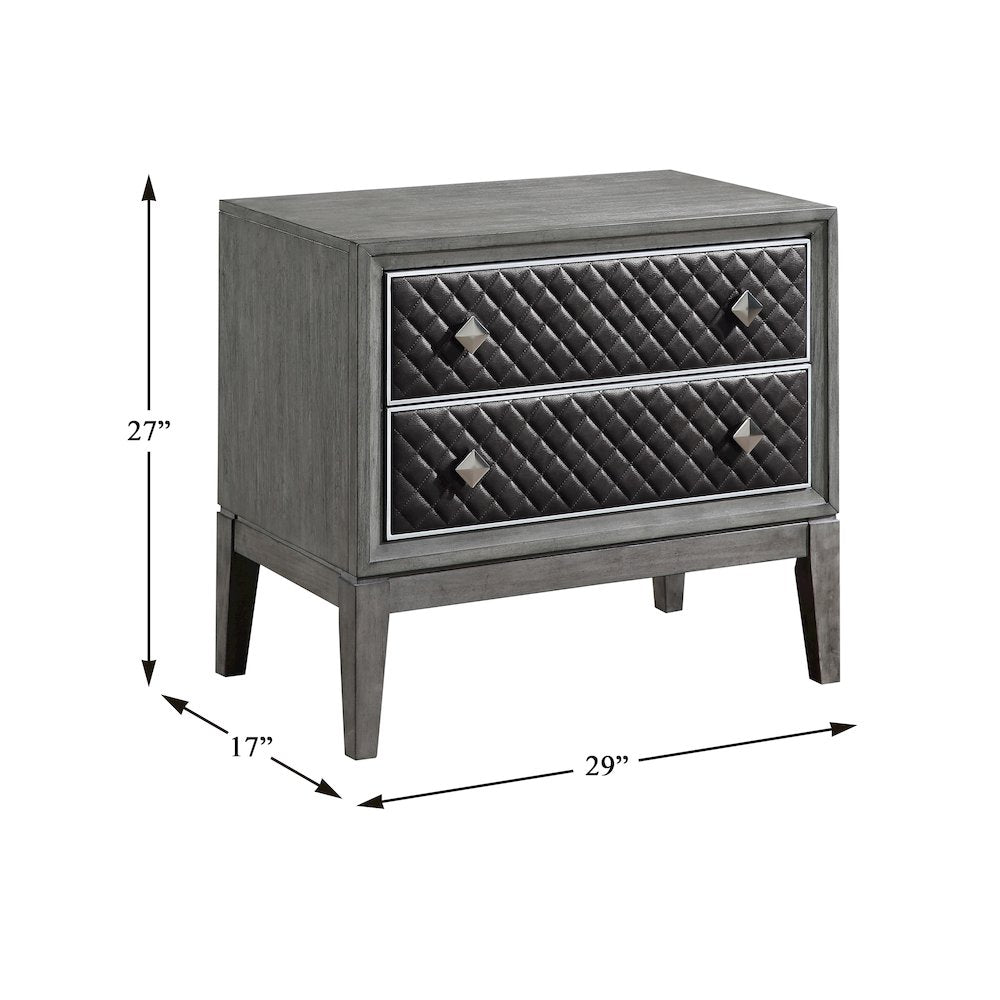 West End Poplar Nightstand in Wire-Brushed Gray