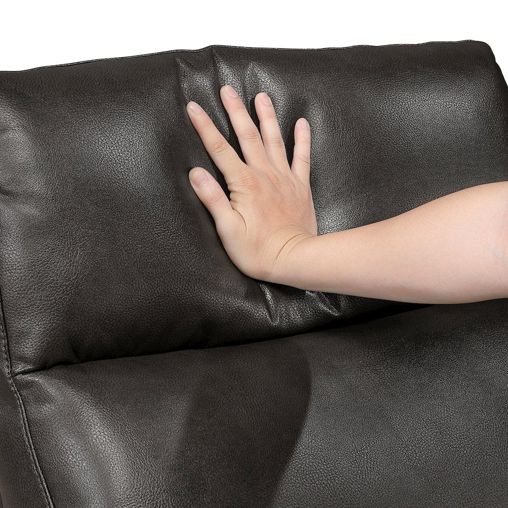 Allen Faux Leather Double Reclining Love Seat in Espresso