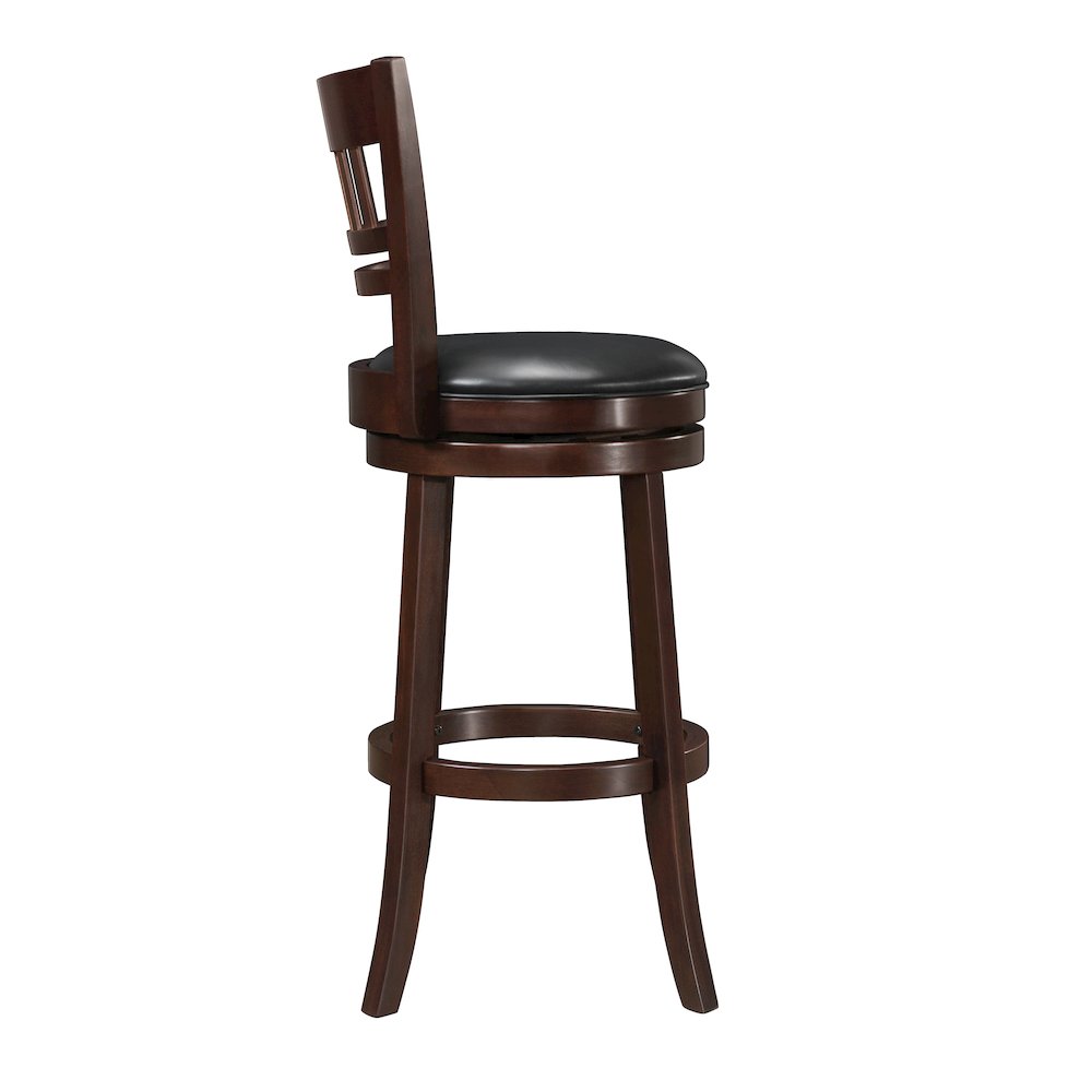 Edmond Rubberwood Bar Height Swivel Bar Stool in Dark Cherry