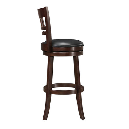 Edmond Rubberwood Bar Height Swivel Bar Stool in Dark Cherry