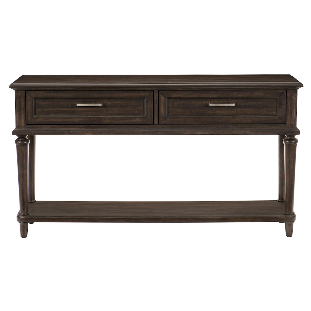Cardano Asian Hardwood Sofa Table with drawers in Driftwood Charcoal