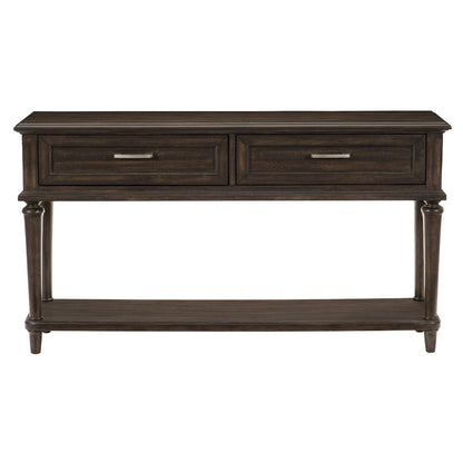 Cardano Asian Hardwood Sofa Table with drawers in Driftwood Charcoal