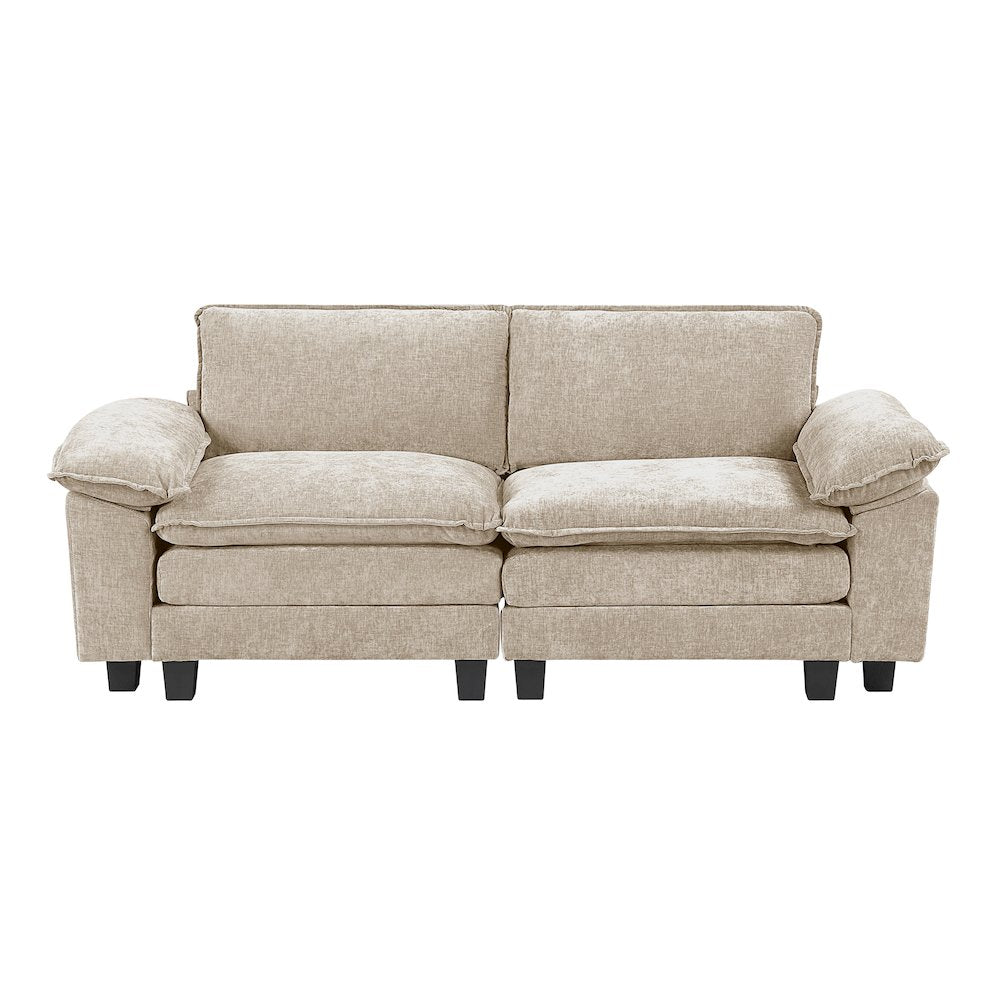 Dublin Chenille Love Seat in Taupe