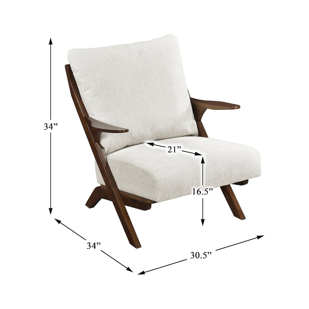 Lennox Chenille Accent Chair in Beige