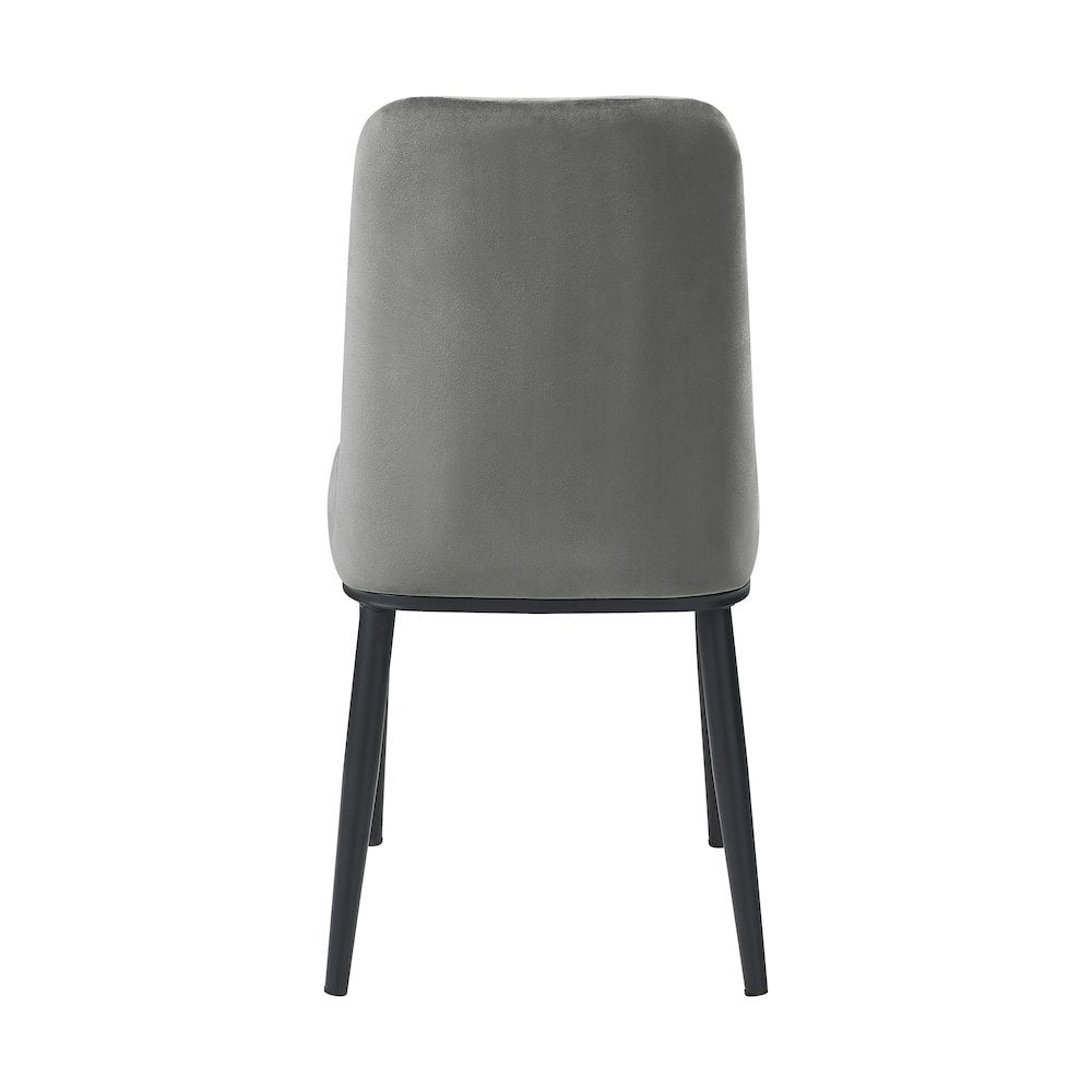 Salerno Velvet Dining Room Side Chair, set of 2 in Gray