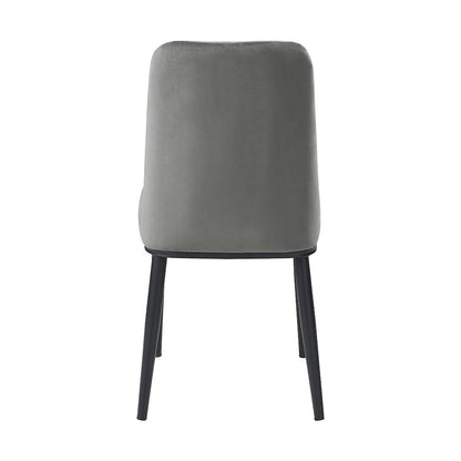 Salerno Velvet Dining Room Side Chair, set of 2 in Gray