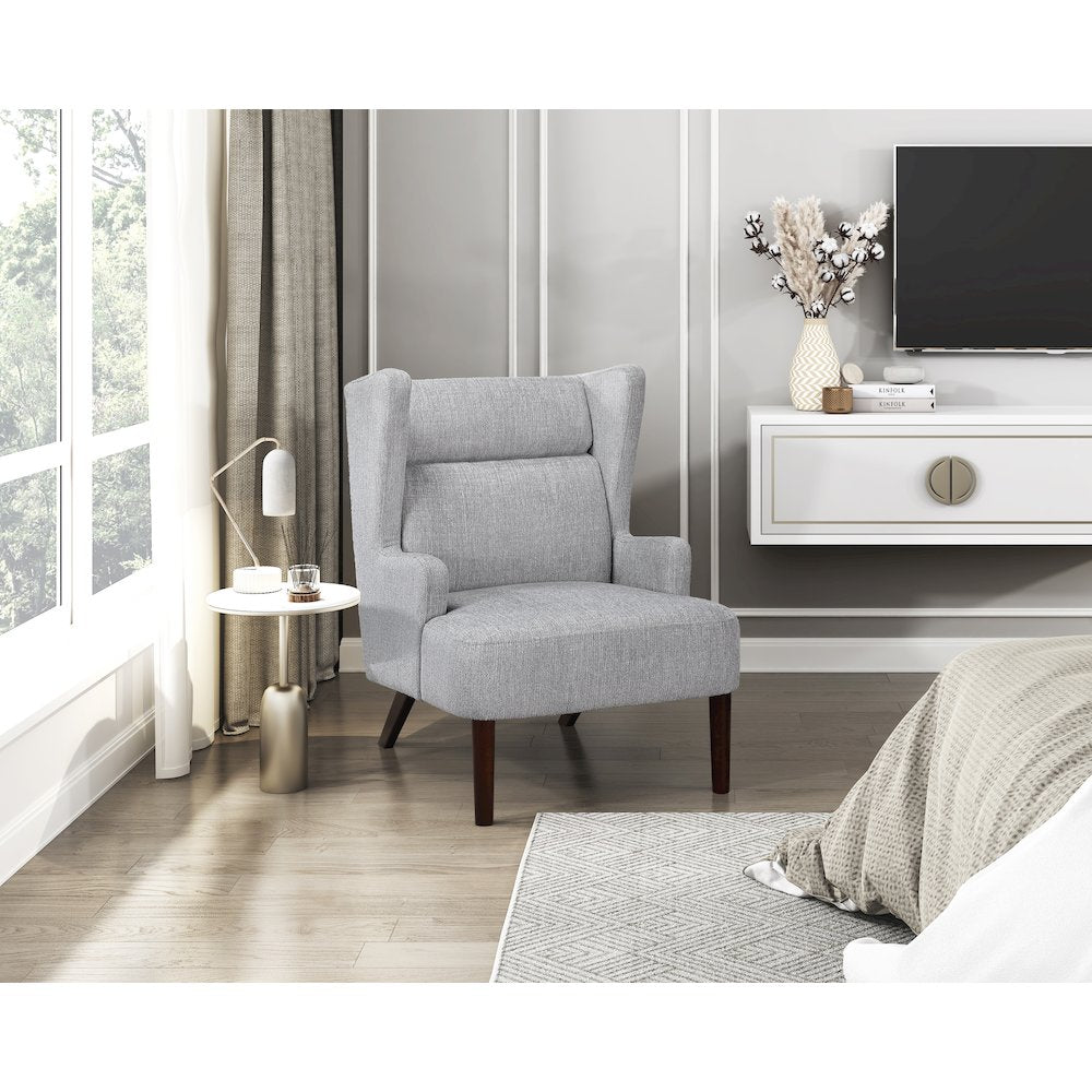 Alden Chenille Accent Chair in Gray