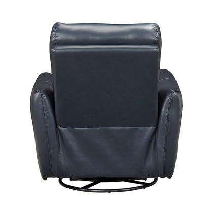 Thomas Leather Swivel Glider Reclining Chair in Dark Blue