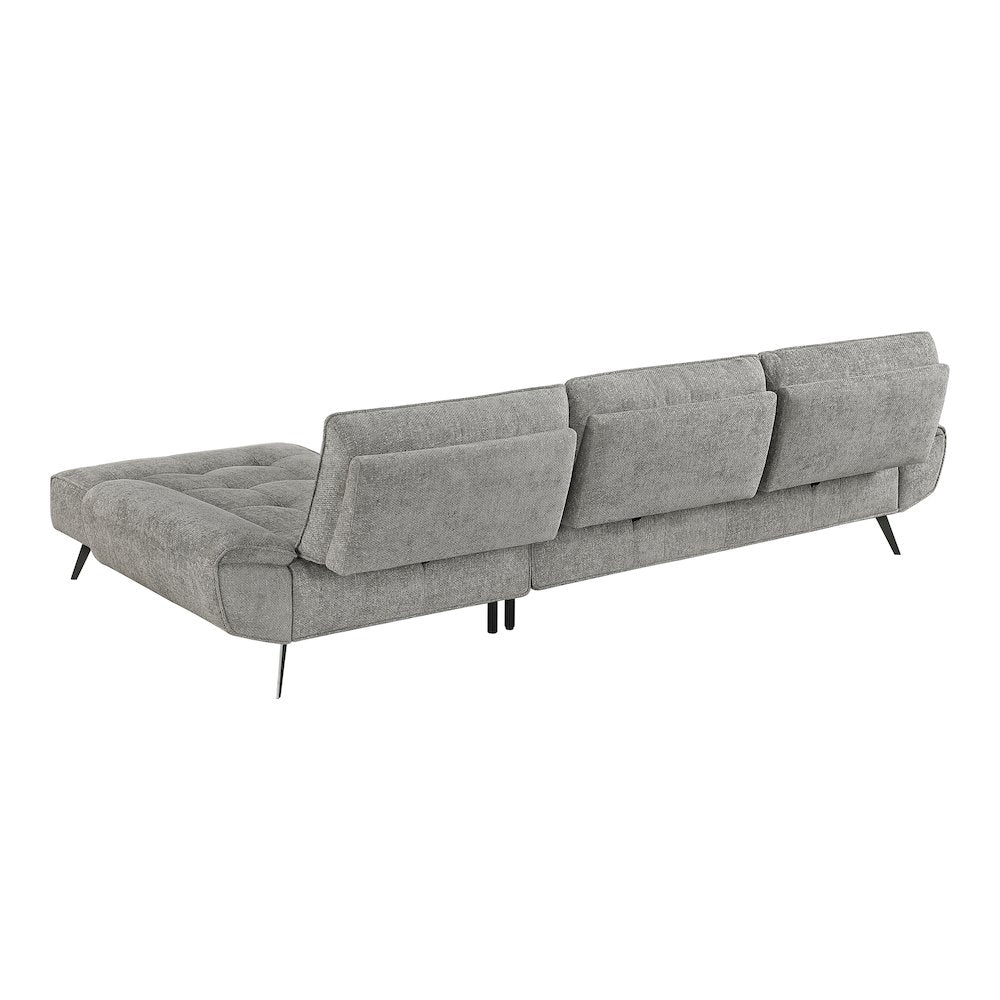 Dominic Chenille 2-Piece Sectional with Right Chaise in Dove Gray