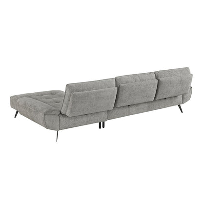 Dominic Chenille 2-Piece Sectional with Right Chaise in Dove Gray