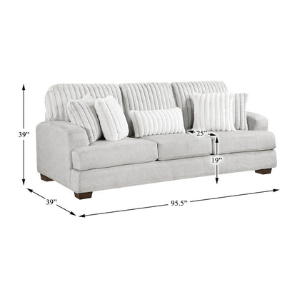 Santiago Microfiber Sofa in Light Gray