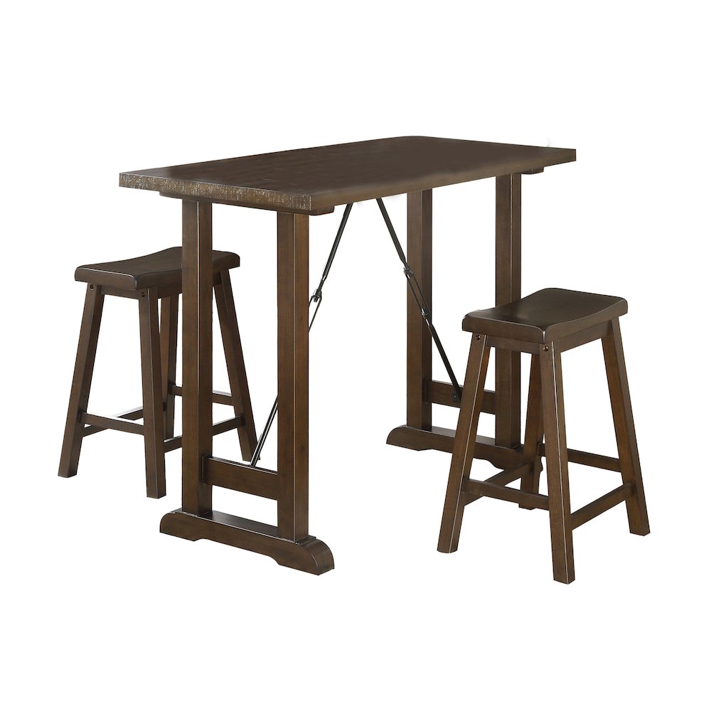 Bracknell Wood Counter Height Set (Set of 3) in Brown Cherry