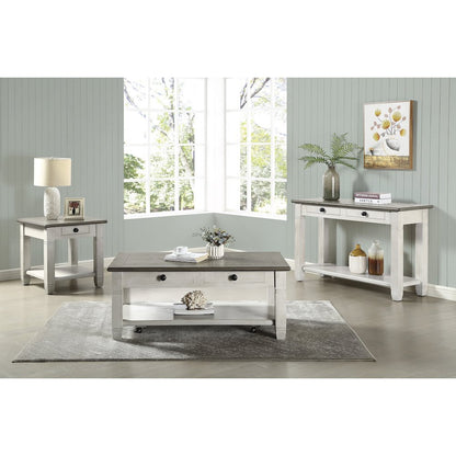 Granby Pine Cocktail Table in 2-Tone (Rosy Brown and Antique White)