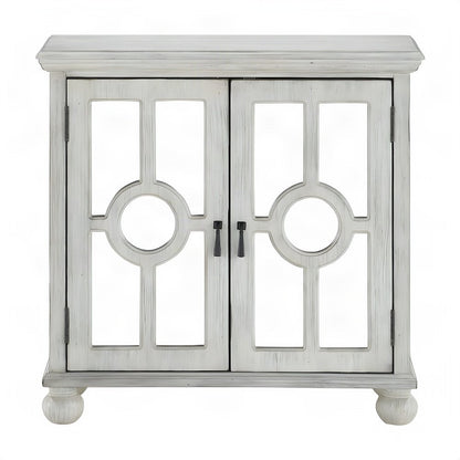 Poppy Asian Hardwood Accent Chest, Small Storage Cabinet, Antique White