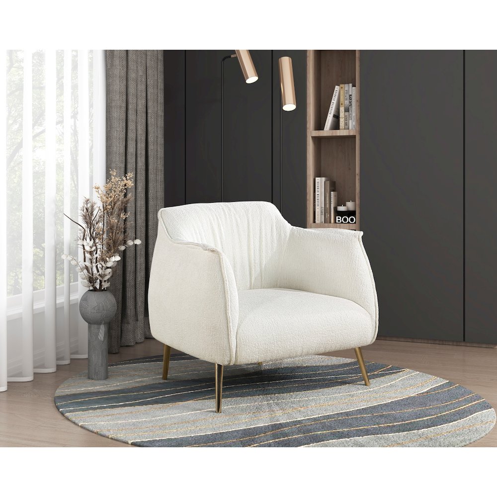 Lexicon Rachael Boucle Accent Chair in White