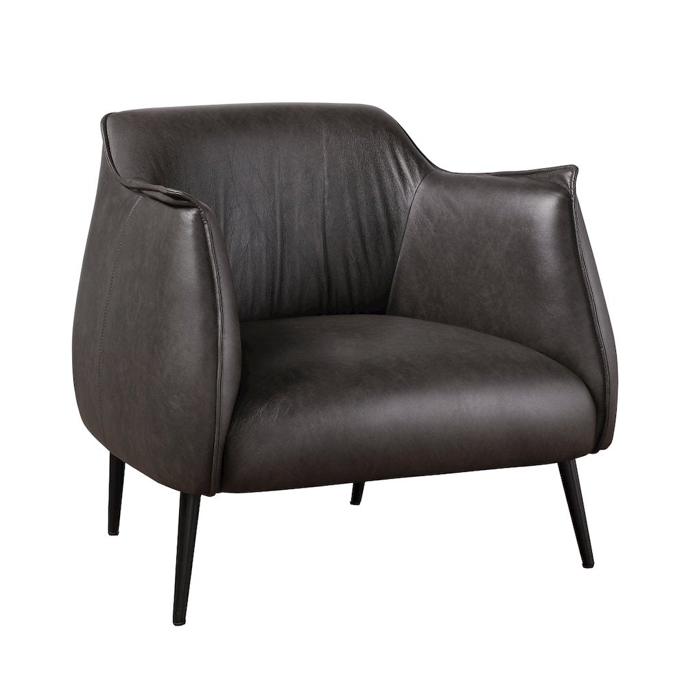 Lexicon Rachael Faux Leather Accent Chair in Brown
