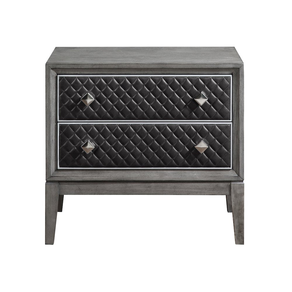 West End Poplar Nightstand in Wire-Brushed Gray
