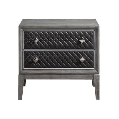 West End Poplar Nightstand in Wire-Brushed Gray