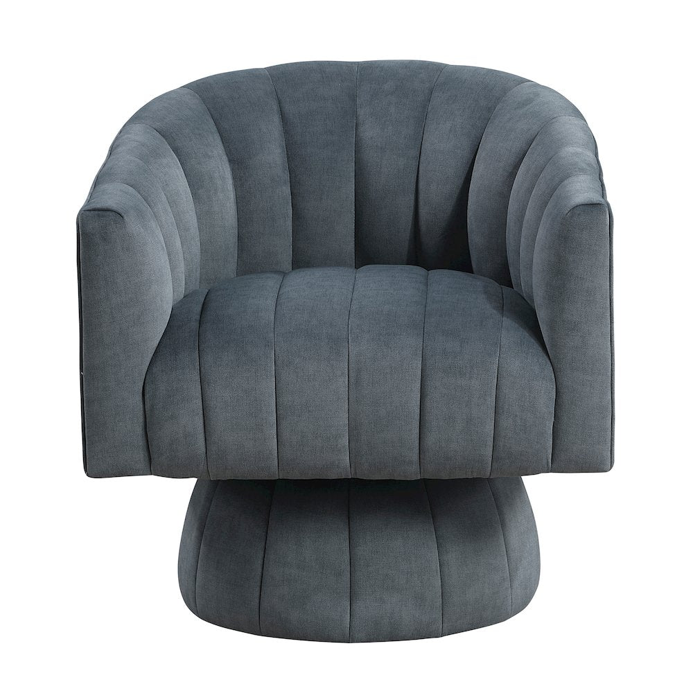 Lonita Velvet Swivel Chair in Dark Gray