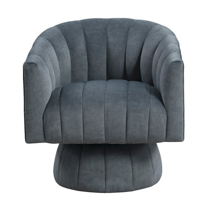 Lonita Velvet Swivel Chair in Dark Gray