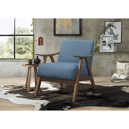 Damala Textured Fabric Accent Chair In Blue
