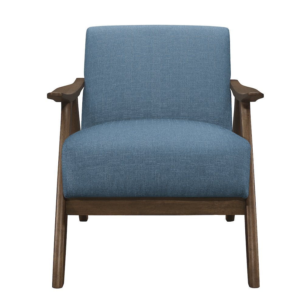 Damala Textured Fabric Accent Chair In Blue