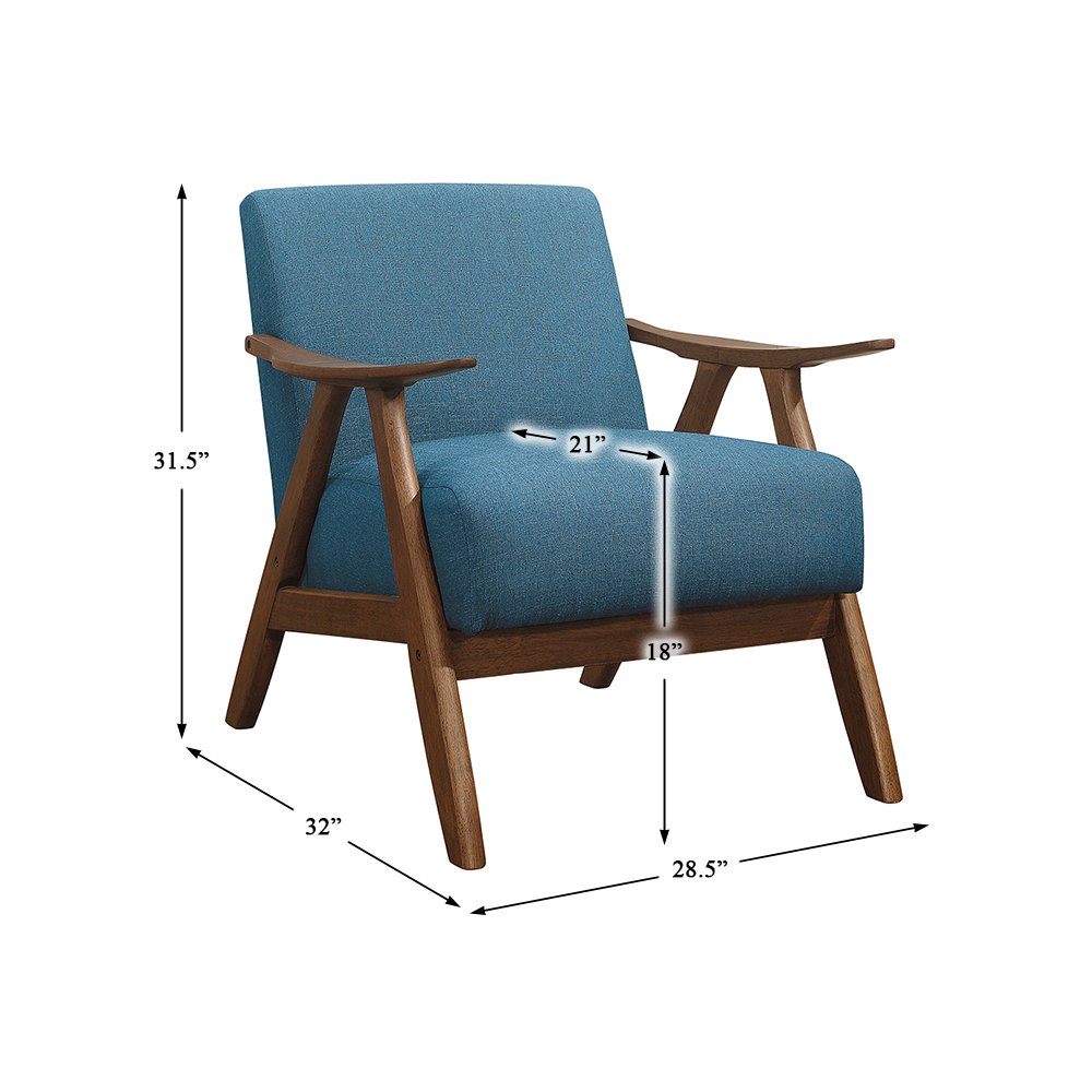 Damala Textured Fabric Accent Chair In Blue