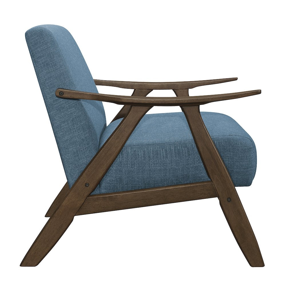 Damala Textured Fabric Accent Chair In Blue