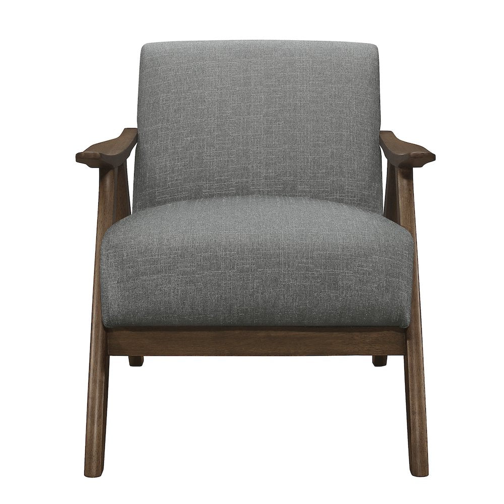 Damala Textured Fabric Accent Chair In Gray