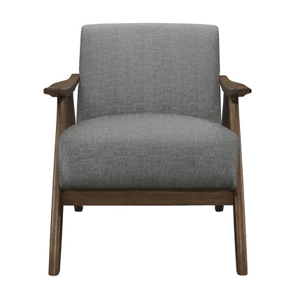 Damala Textured Fabric Accent Chair In Gray