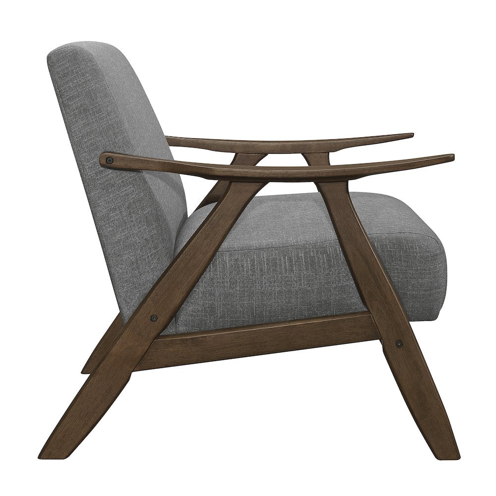 Damala Textured Fabric Accent Chair In Gray