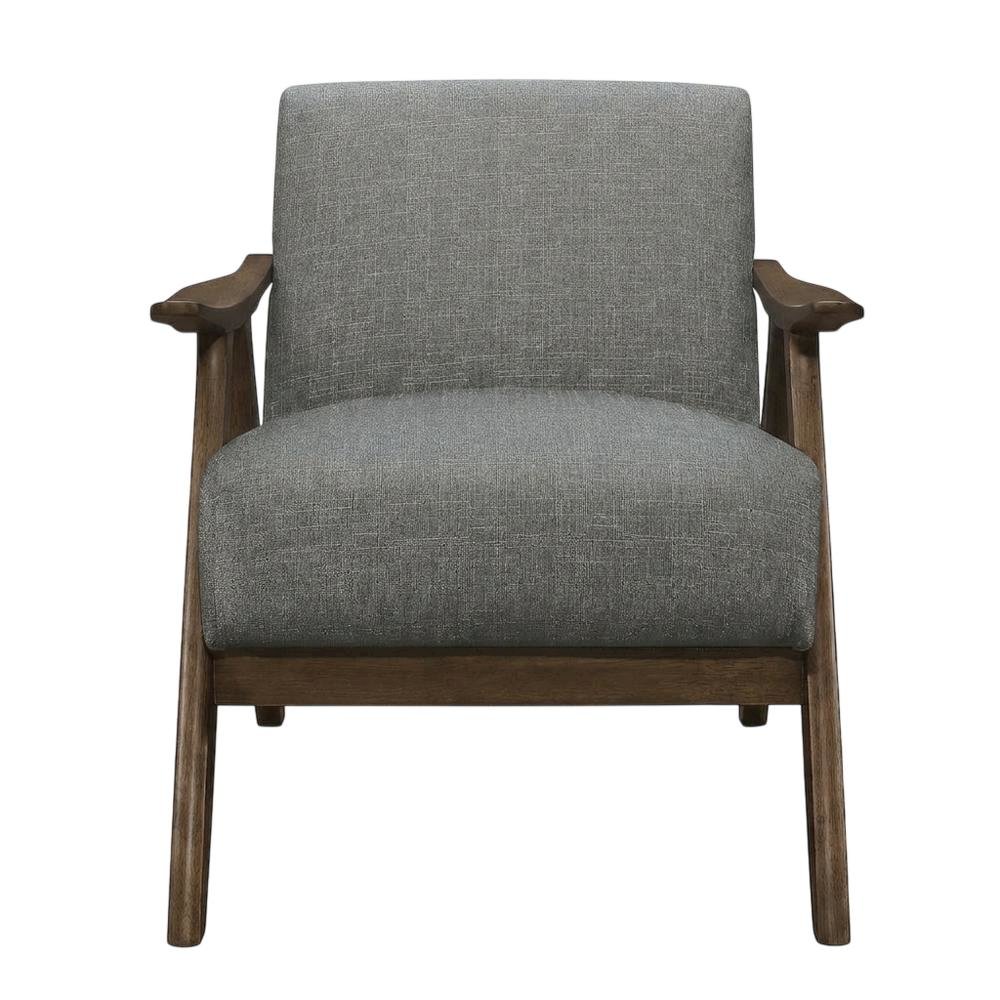 Damala Textured Fabric Accent Chair, Comfy Reading Chair for Living Room, Gray
