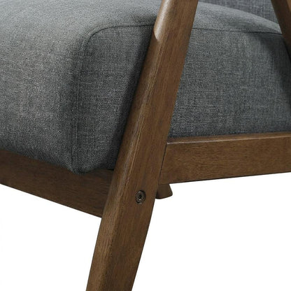 Damala Textured Fabric Accent Chair, Comfy Reading Chair for Living Room, Gray