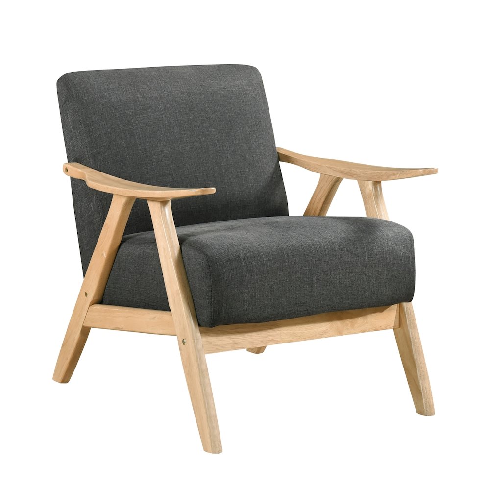 Lexicon Damala Textured Fabric Accent Chair in Dark Gray