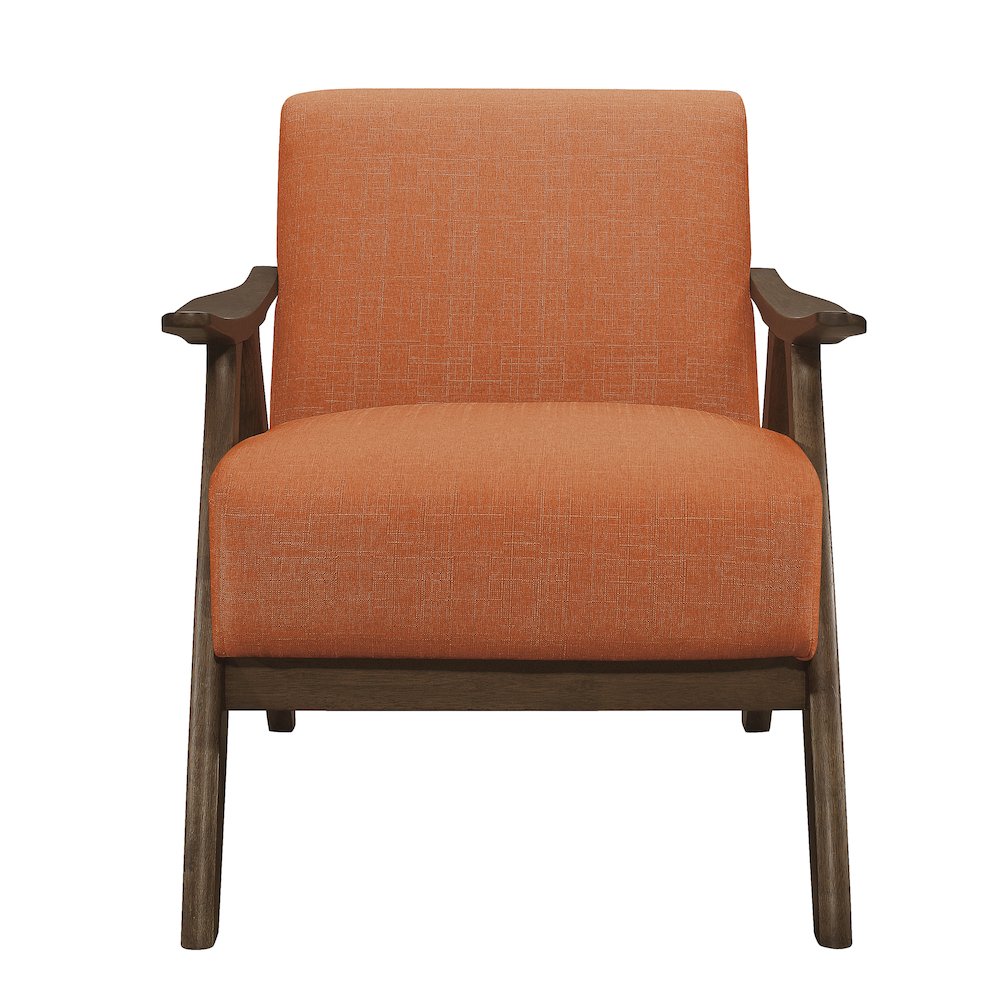 Damala Textured Fabric Accent Chair, Orange Color In Orange
