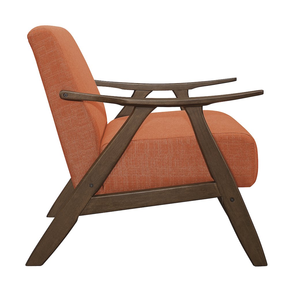 Damala Textured Fabric Accent Chair, Orange Color In Orange