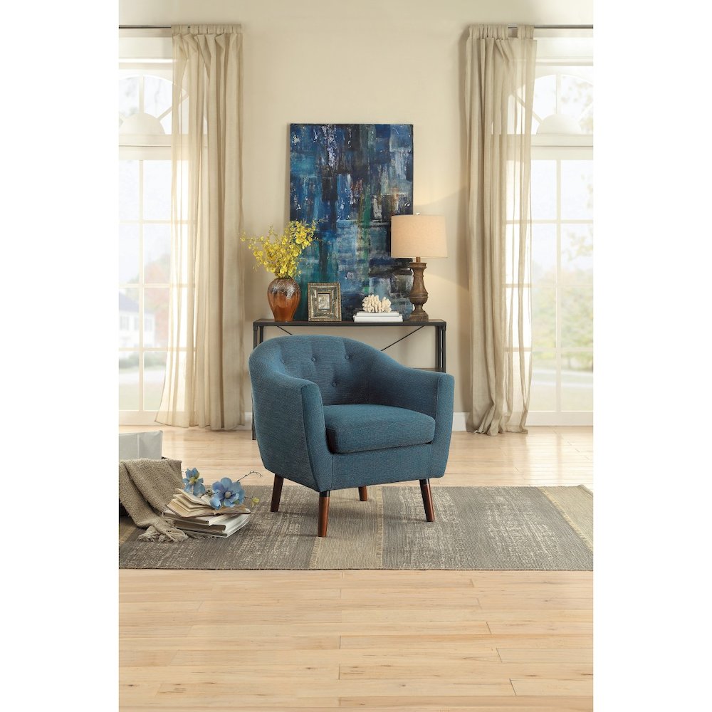 Lexicon Lucille Textured Fabric Accent Chair in Blue